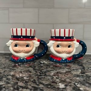 Set of 2 - Johanna Parker Uncle Sam 4th of July patriotic mug
